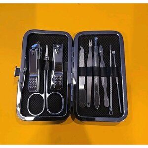 Manicure Set Professional Men/Women Nail Clippers Kit 9PCS + Case